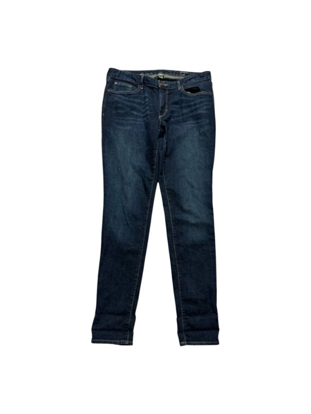Eddie Bauer Slim Jeans Dark Wash Stretch Women 14 Long 34 Inseam